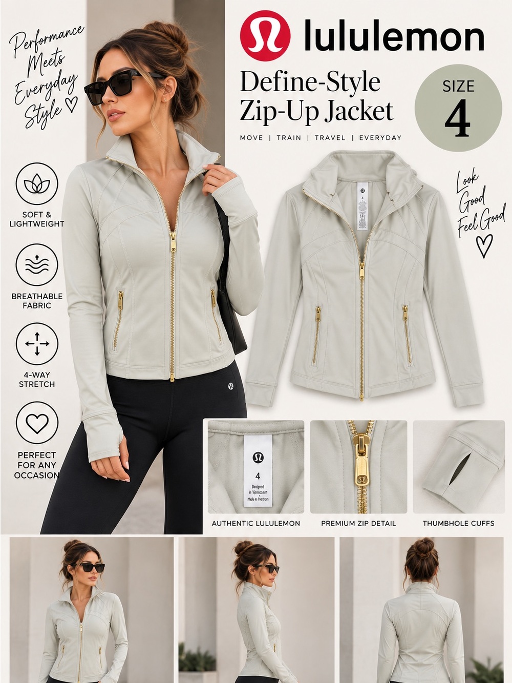lululemon athletica Define-Style Zip-Up Jacket in Light green - Size 4